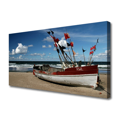 Slika canvas Sea Beach Boat Landscape