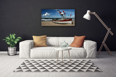 Slika canvas Sea Beach Boat Landscape