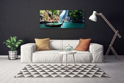 Slika na platnu Čamac Lake Rocks Landscape
