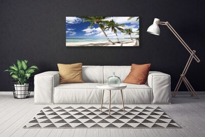 Fotografija na canvas platnu Sea Beach Palm Tree Landscape