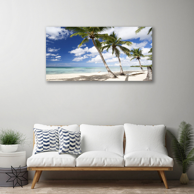 Fotografija na canvas platnu Sea Beach Palm Tree Landscape