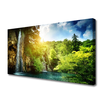 Slika canvas Vodopad Trees Landscape