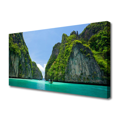 Slika canvas Mountains Water Bay Landscape