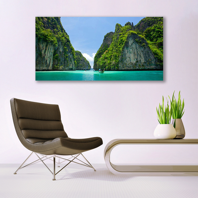 Slika canvas Mountains Water Bay Landscape