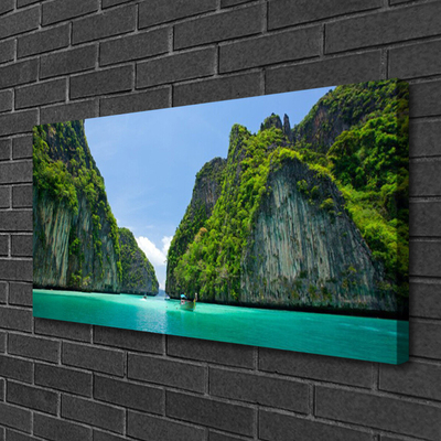 Slika canvas Mountains Water Bay Landscape