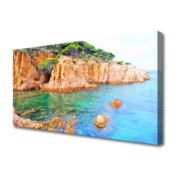 Fotografija na canvas platnu Rocks Sea Landscape