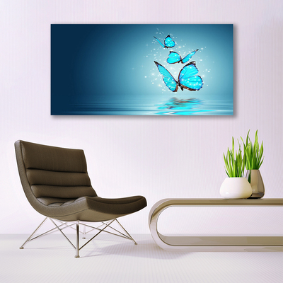 Slika canvas Blue Butterflies Water Art