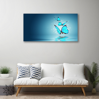 Slika canvas Blue Butterflies Water Art