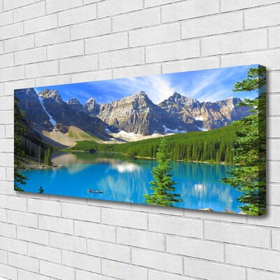 Fotografija na canvas platnu Jezero planinski šumski krajolik