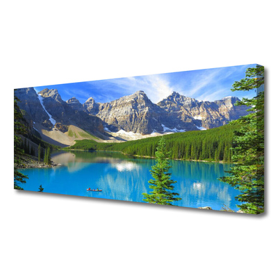 Fotografija na canvas platnu Jezero planinski šumski krajolik
