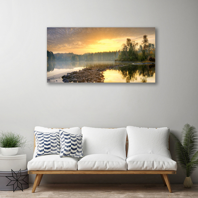 Slika canvas Pejzaž jezerskog ribnjaka