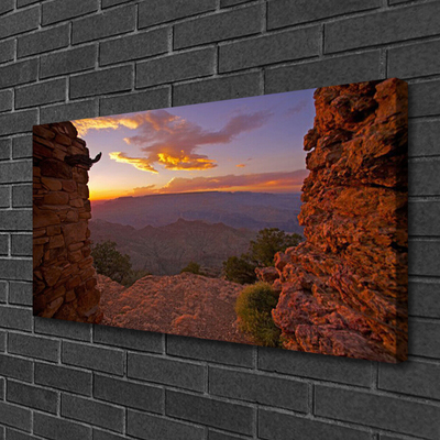 Fotografija na canvas platnu Rock Clouds Sky Landscape