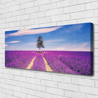 Slika na platnu Lavanda Field Meadow Tree