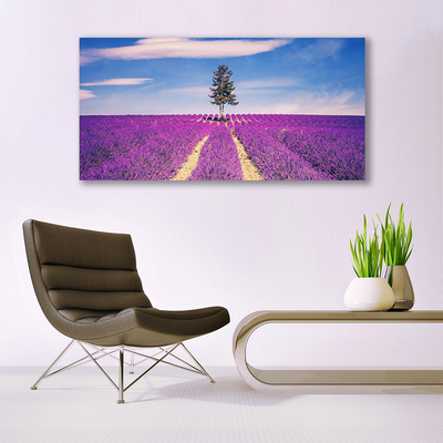 Slika na platnu Lavanda Field Meadow Tree