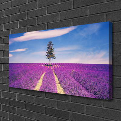 Slika na platnu Lavanda Field Meadow Tree