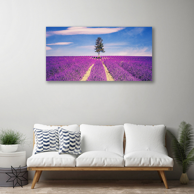 Slika na platnu Lavanda Field Meadow Tree