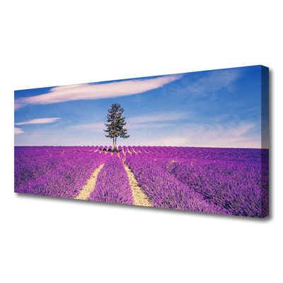 Slika na platnu Lavanda Field Meadow Tree