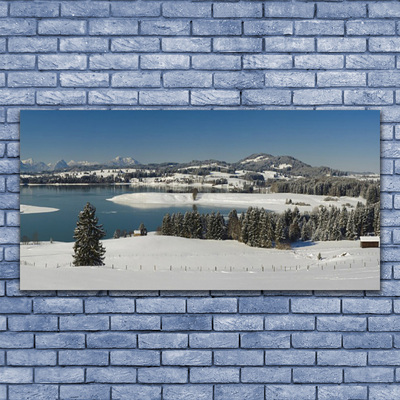 Fotografija na canvas platnu Jezero Snježna zemlja planina