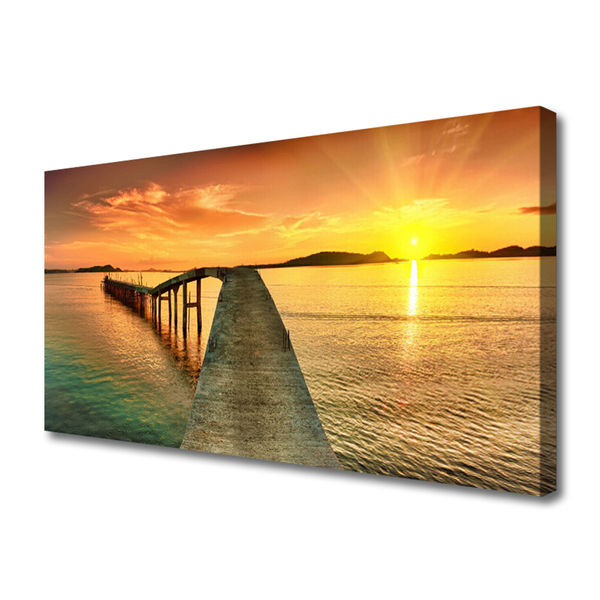 Slika canvas Sea Sun Bridge Landscape