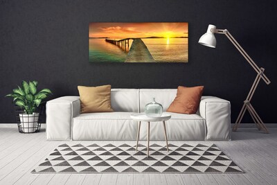 Slika canvas Sea Sun Bridge Landscape