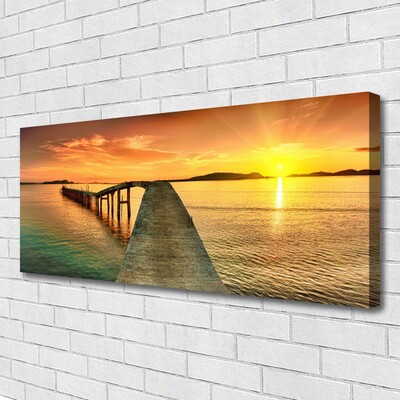 Slika canvas Sea Sun Bridge Landscape