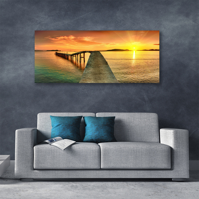 Slika canvas Sea Sun Bridge Landscape