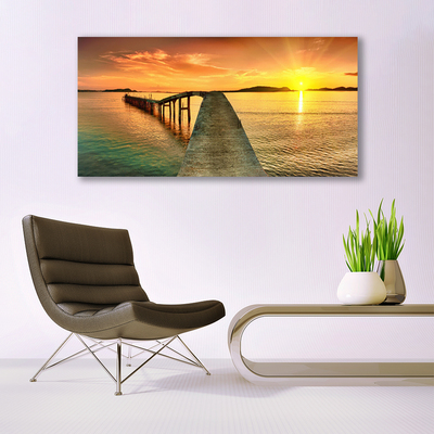 Slika canvas Sea Sun Bridge Landscape