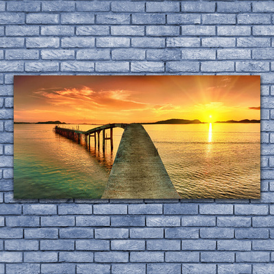 Slika canvas Sea Sun Bridge Landscape