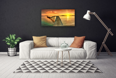 Slika canvas Sea Sun Bridge Landscape