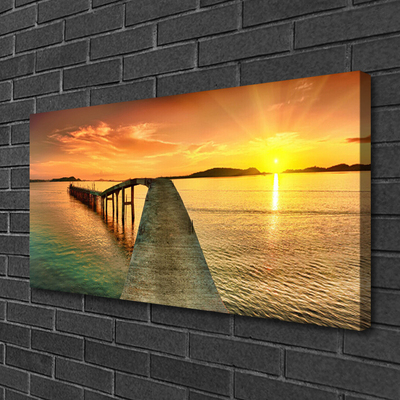 Slika canvas Sea Sun Bridge Landscape