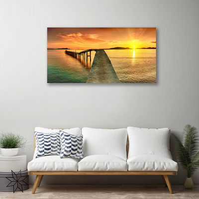 Slika canvas Sea Sun Bridge Landscape