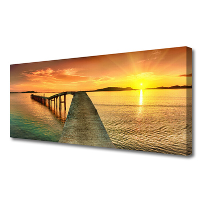 Slika canvas Sea Sun Bridge Landscape