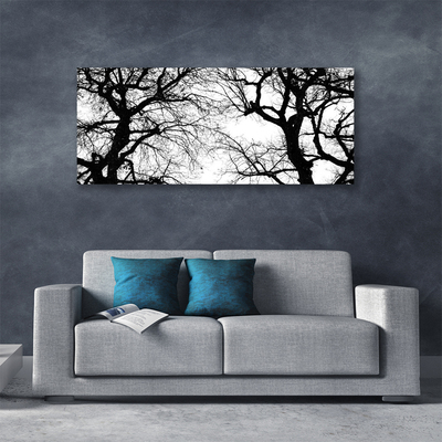 Slika na platnu Drveće Priroda crno-bijelo