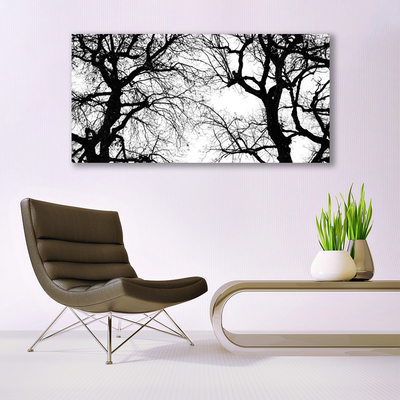 Slika na platnu Drveće Priroda crno-bijelo