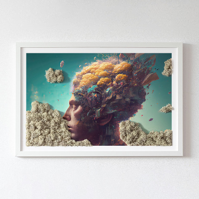 Slika od mahovine Čovjek s glavom u oblacima