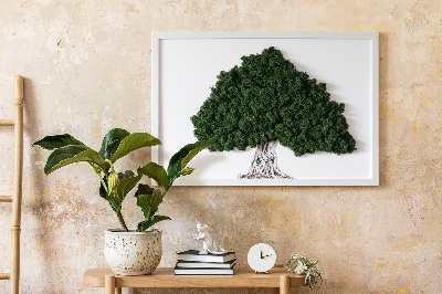 Slika od mahovine Drvo s korijenjem na bijeloj pozadini