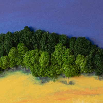 Slika od mahovine Plavo-žuti krajolik