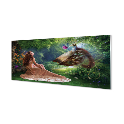 Staklena slika za zid Ženka šumskog fazana