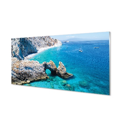 Staklena slika Grčka plaža morska obala