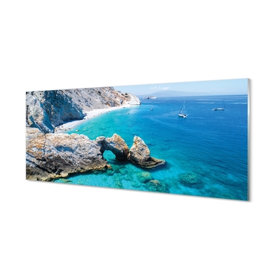 Staklena slika Grčka plaža morska obala