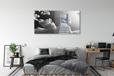 Staklena slika Oblačne stepenice vrata