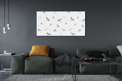 Staklena slika za zid Ptice s cvijećem