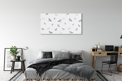 Staklena slika za zid Ptice s cvijećem