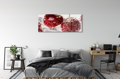 Staklena slika za zid Mokre trešnje