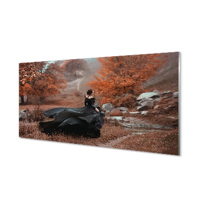 Staklena slika Jesen planinska žena