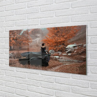 Staklena slika Jesen planinska žena