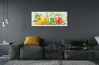 Staklena slika za zid Kokteli od kivija od jagoda
