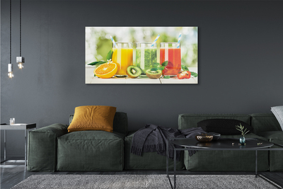 Staklena slika za zid Kokteli od kivija od jagoda