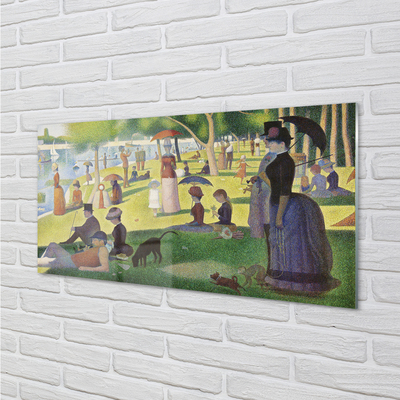 Staklena slika Nedjelja poslijepodne na otoku Grande Jatte - Georges Seurat