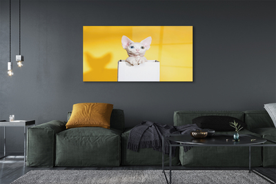 Staklena slika za zid Mačka koja sjedi